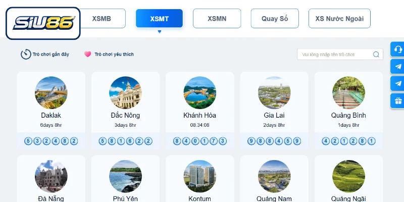 Các sản phẩm Xổ Số SIU86 hiện có