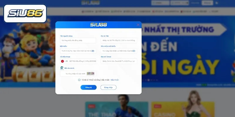 Quy trình đăng ký SIU86 dành cho người mới